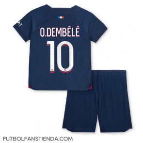 Paris Saint-Germain Ousmane Dembele #10 Primera Equipación Niños 2023-24 Manga Corta (+ Pantalones cortos)